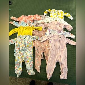 Baby girl pajama bundle- 12 sets 6-9 months